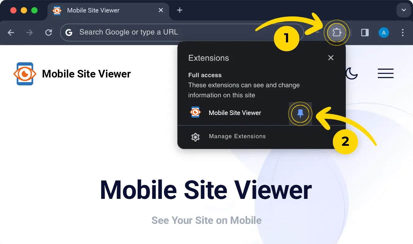 How to pin the extension